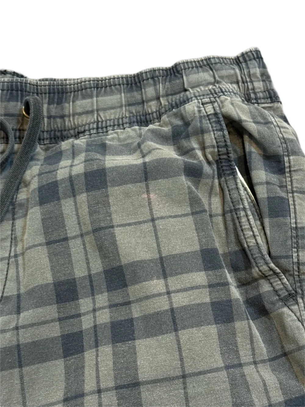 Hollister Gray and Black Plaid Athletic Jogger Shorts Epic Flex Size L